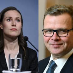 Sanna Marin, Petteri Orpo, Riikka Purra.