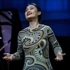 Mezzosopraano Jingjing Xu laulaa Mirjam Helin -laulukilpailussa.