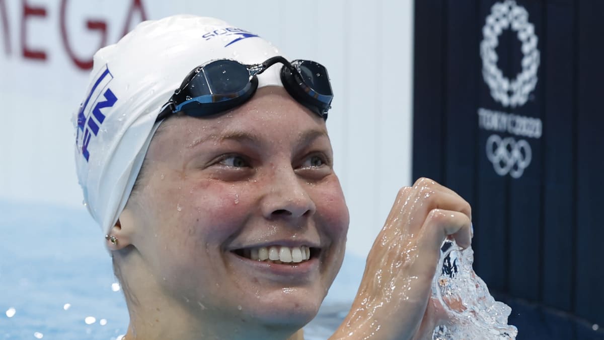 Fanny Teijonsalo i OS-bassängen.