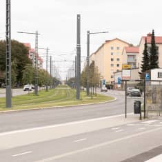 Sammonkatu keskustan suunnasta.