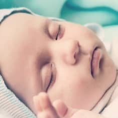 Face of a sleeping infant.