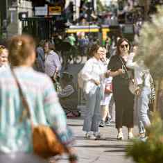 People walking on the street.