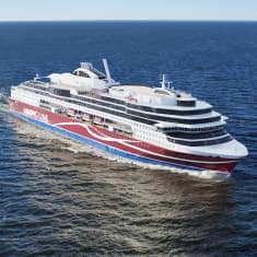 flygfoto av viking glory på havet