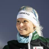 Mari Eder Kontiolahden ampumahiihtokeskuksessa.