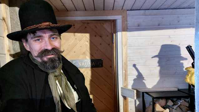 Pontus Fred som cowboyen Magpie Freddie. 