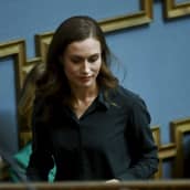 Sanna Marin eduskunnassa.