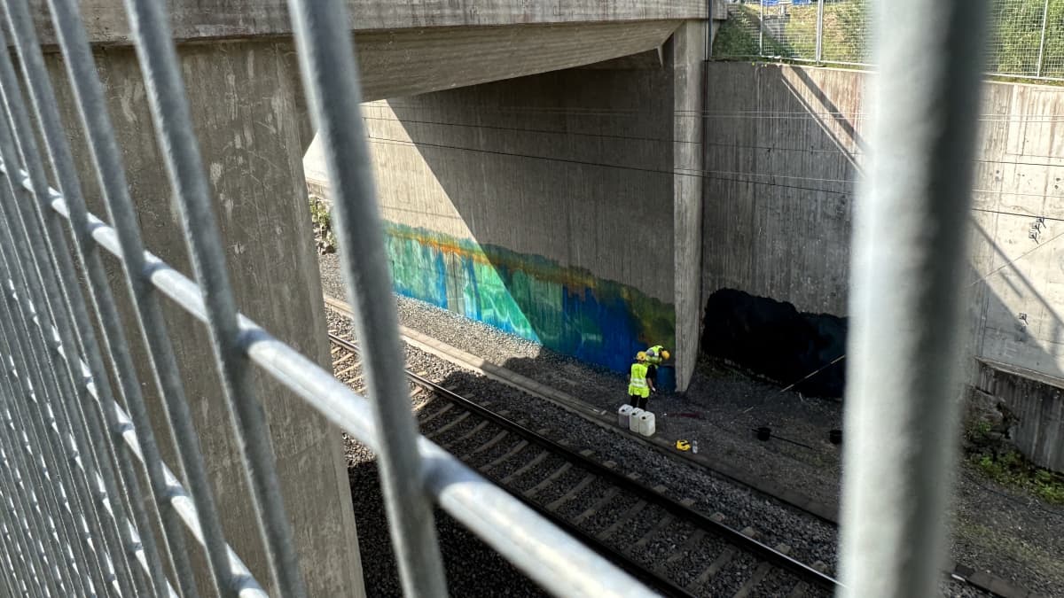 Helsingin apulaispormestari Paavo Arhinmäen graffiti ei kauaa ehtinyt koristaa Vuosaaren satamaan vievän junaradan maisemaa. Graffiti maalattiin juhannusaaton iltana, mutta jo maanantaina 26. kesäkuuta 2023 se maalattiin pois näkyviltä.