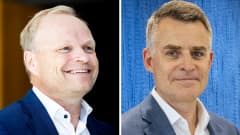 Kahden kuvan yhdistelmä, joista toisessa on Nokian toimitusjohtaja Pekka Lundmark ja toisessa Koneen toimitusjohtaja Henrik Ehrnrooth.