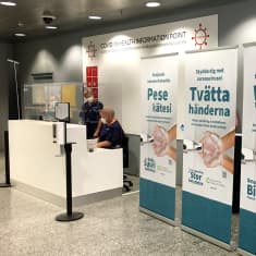 Terveysneuvontapiste Helsinki-Vantaan lentokentällä.