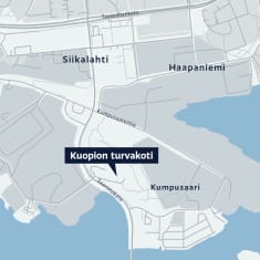 Kuopion turvakoti kartalla.