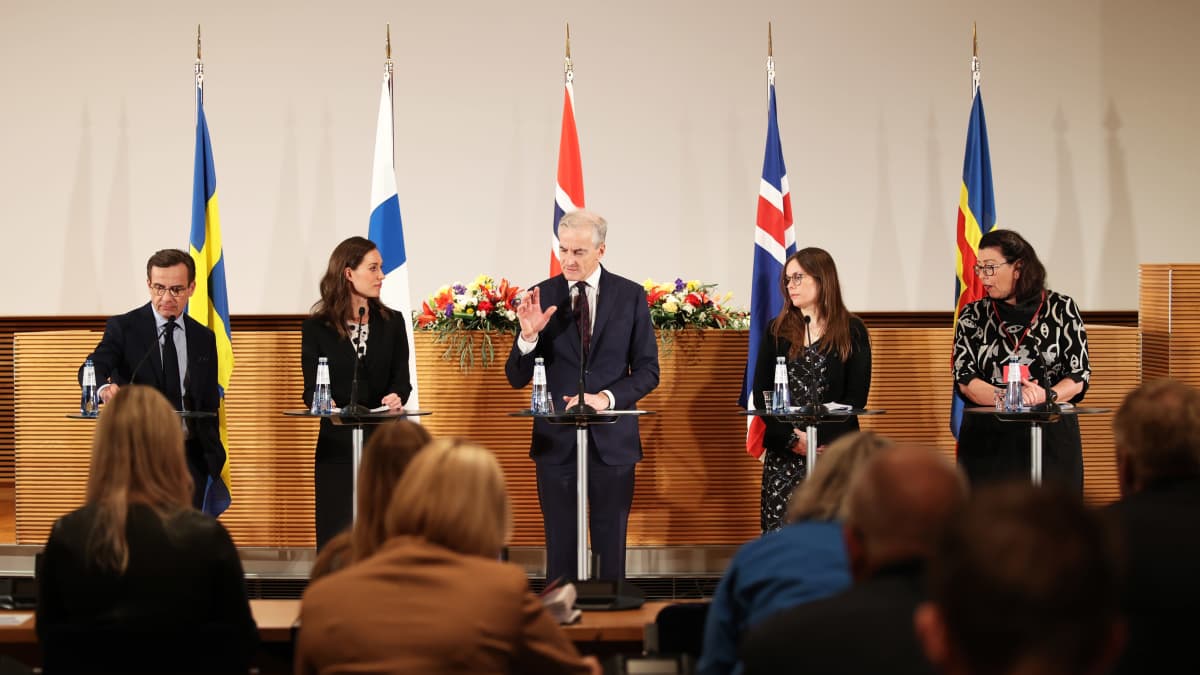 Pohjoismaiden pääministerien tiedotustilaisuus eduskunnassa