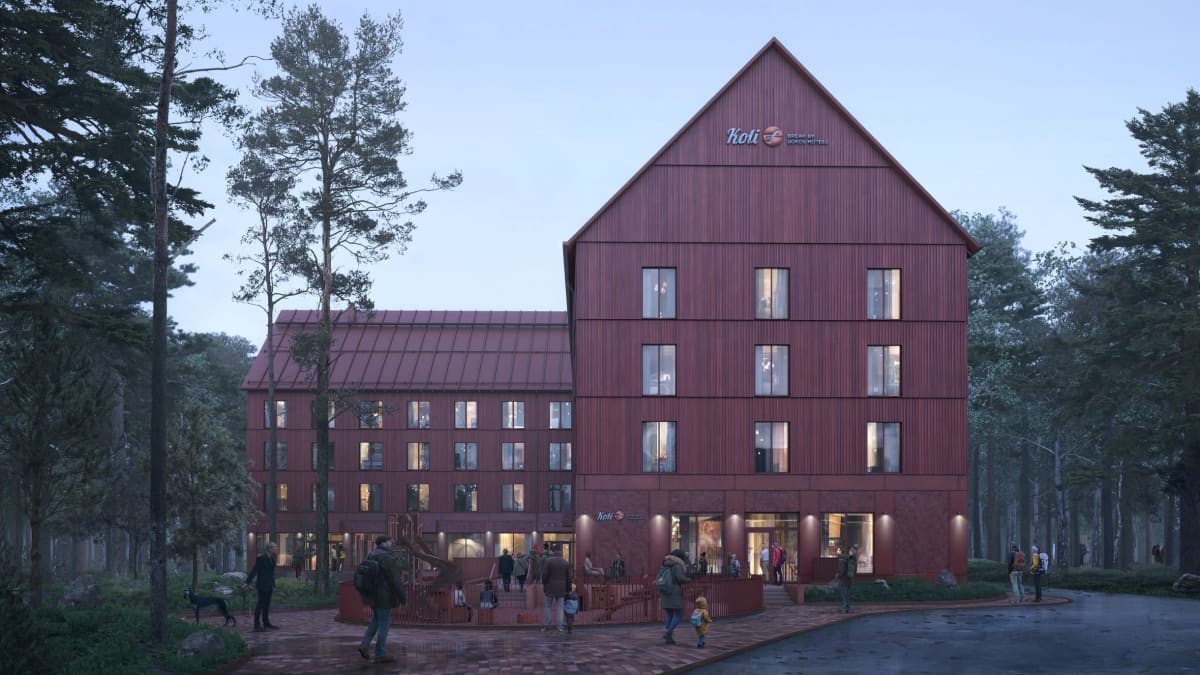 Havainnekuva Kolin tulevasta hotellista.