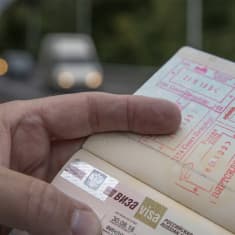 Venäjän viisumi ja leimoja passissa.