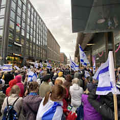 Israelia tukeva mielenilmaus Helsingissä.