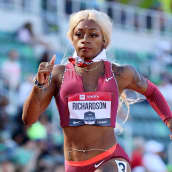 Sha'Carri Richardson juoksee.