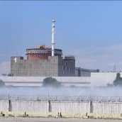 Ydinvoimala kuvattuna ulkopuolelta.
