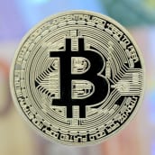 Bitcoin-virtuaalivaluutan logo,
