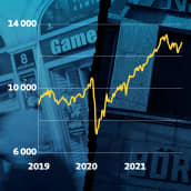 Grafiikka näyttää Helsingin pörssin yleisindeksin kehityksen.