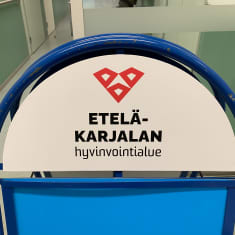 Kyltti, jossa lukee Etelä-Karjalan hyvinvointialue. 