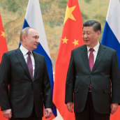 Venäjän presidentti Vladimir Putin ja Kiinan presidentti Xi Jinping.