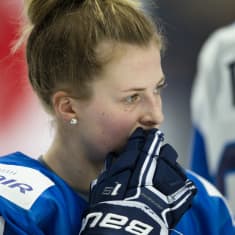 Sanni Hakala Naisleijonissa vuoden 2019 MM-finaalin jälkeen.