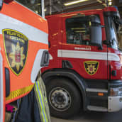 Paloautoja Riihimäen pelastusasemalla. 