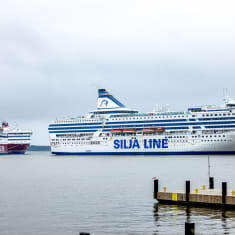Viking Line ja Silja Linen aluksia Helsingin satamassa.