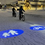 Oulun pyöräbaanoilla oman paikan löytää heijastettavien valojen avulla
