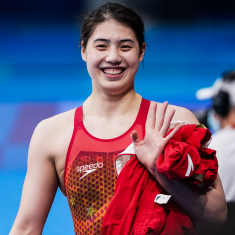 Zhang Yufei Tokion olympialaisissa 2021.