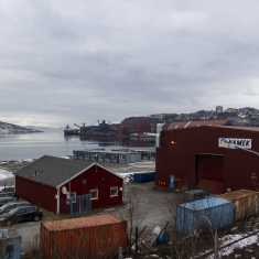 Narvikin satama talvella 2024.