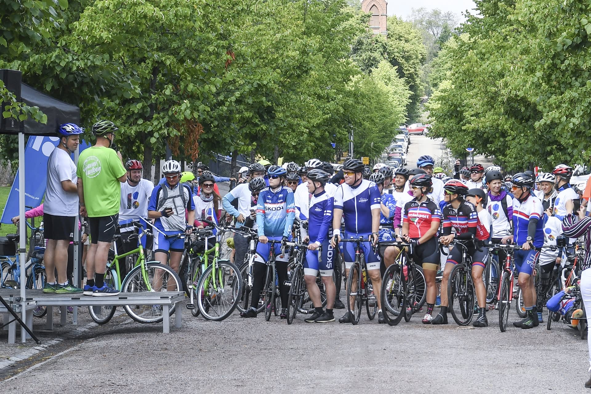 Eesti-Soome pyöräilytapahtuman avaus Helsingissä.
