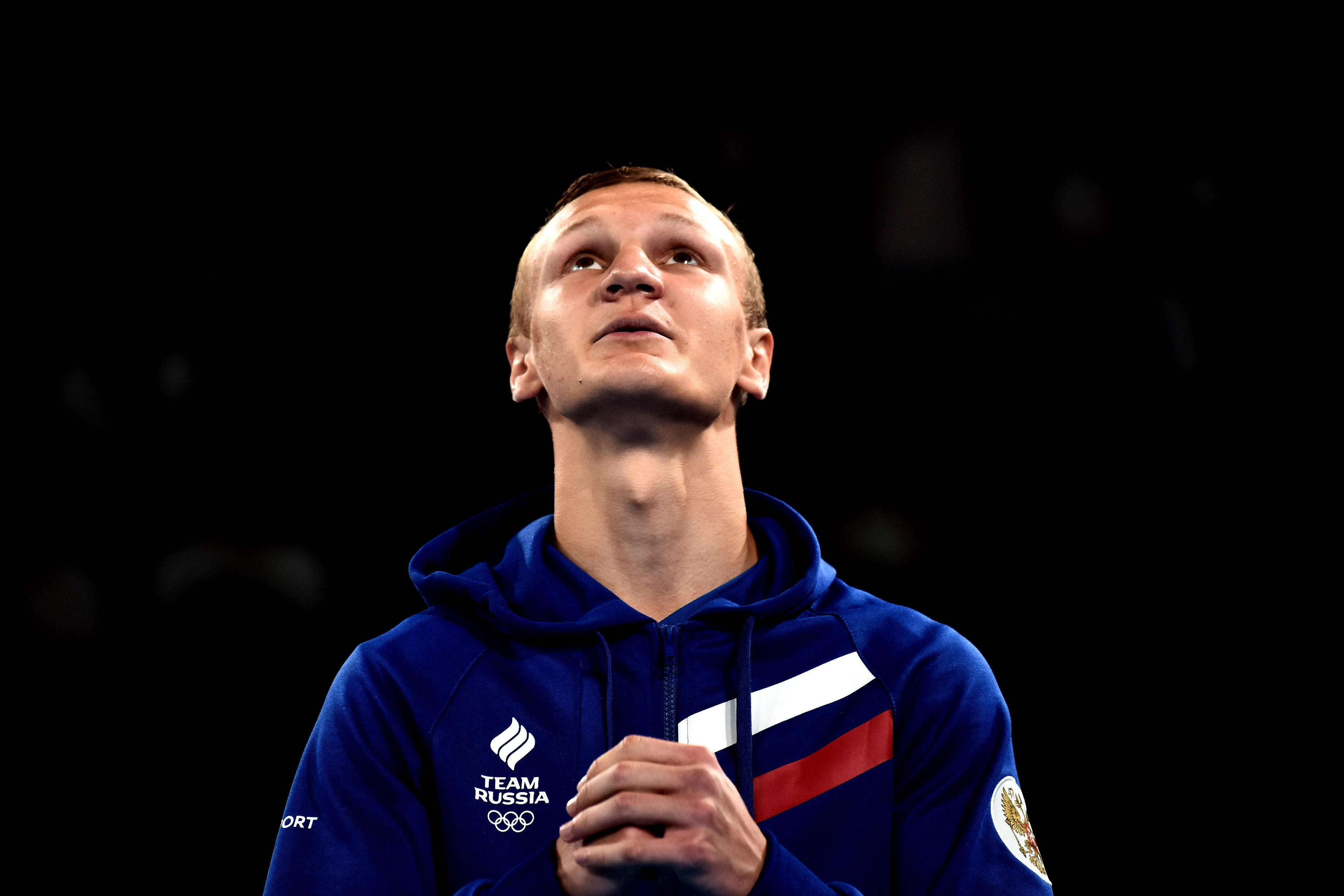 BUENOS AIRES, ARGENTINA - OCTOBER 18: Gold Medalist Ilia Popov of Russia in the podium of Men's Light Welter (64kg) Bronze Medal Bout during day 12 of Buenos Aires 2018 Youth Olympic Games at Oceania Pavilion in the Youth Olympic Park on October 18, 2018 in Buenos Aires, Argentina. (Photo by Amilcar Orfali/Getty Images)