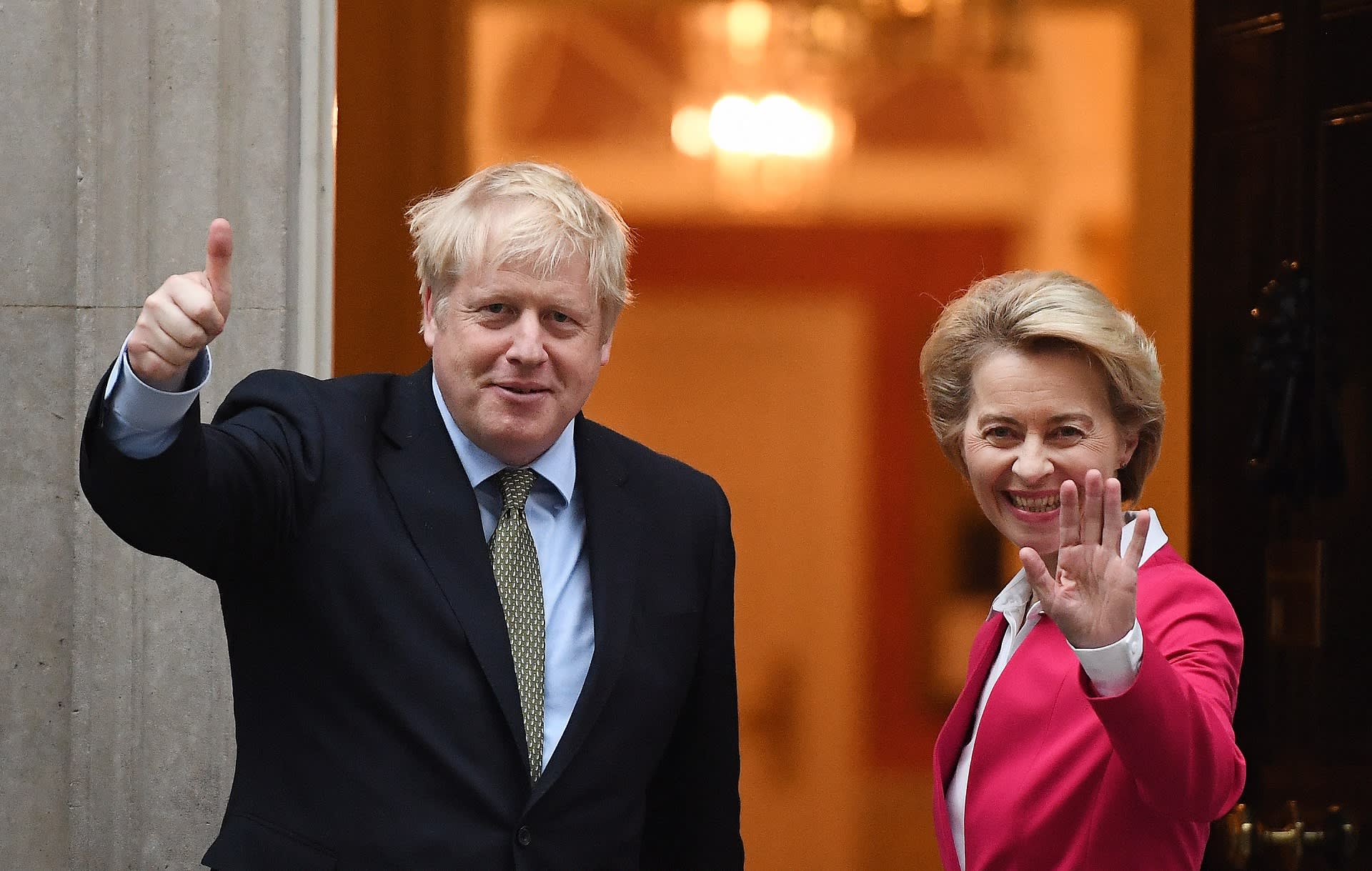 Britannian pääministeri Boris Johnson vastaanotti EU:n komission puheenjohtajan Ursula von der Leyenin.