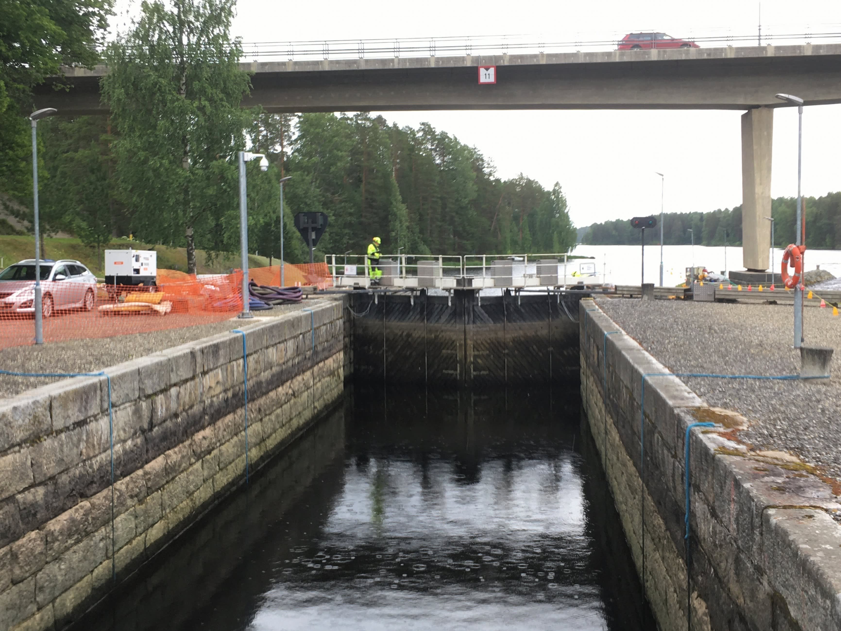 Karvion kanavaa Heinävedellä korjataan heinäkuussa 2020.