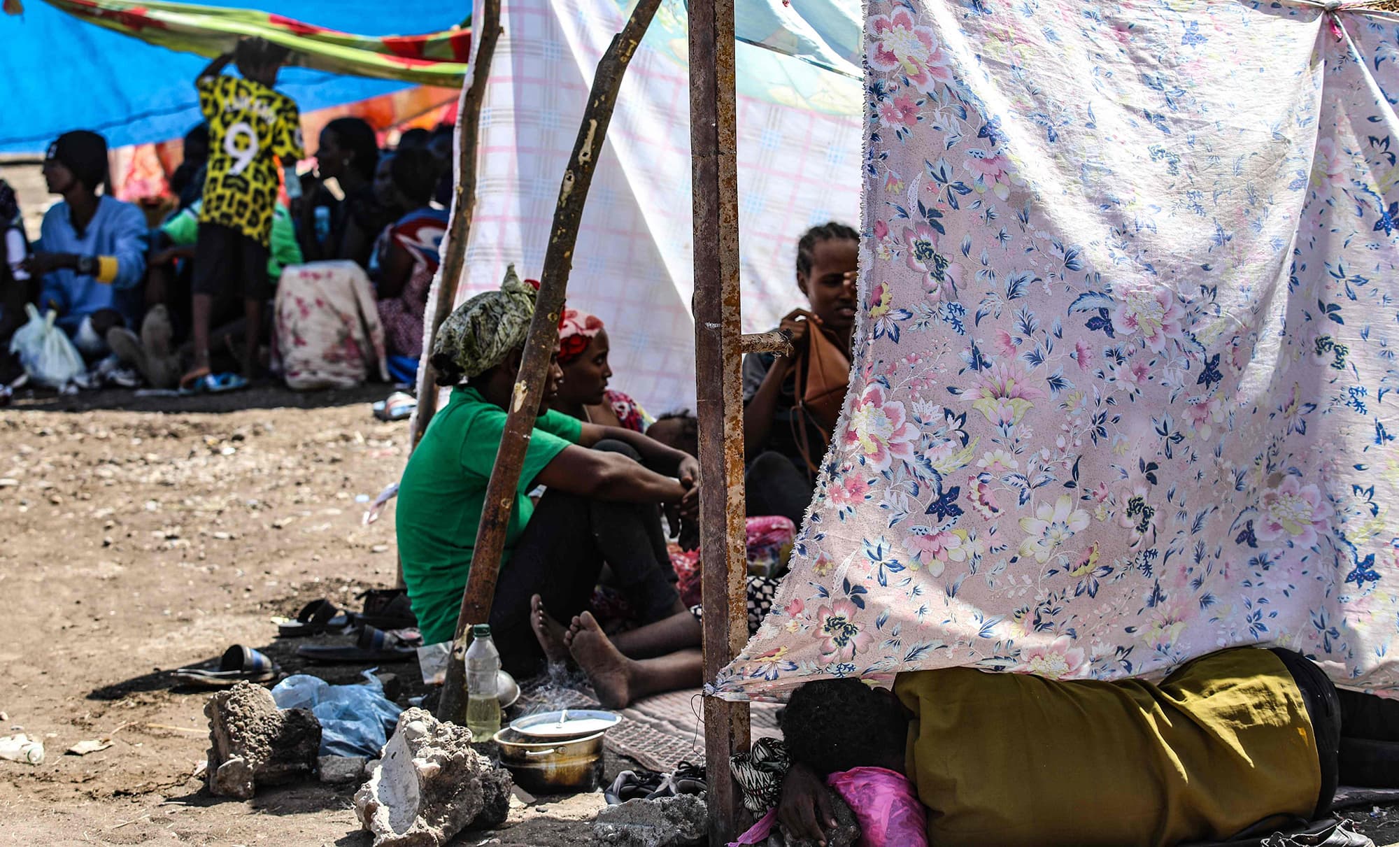 Etiopialaisia pakolaisia Hamdaitin raja-alueella Itä-Sudanissa.