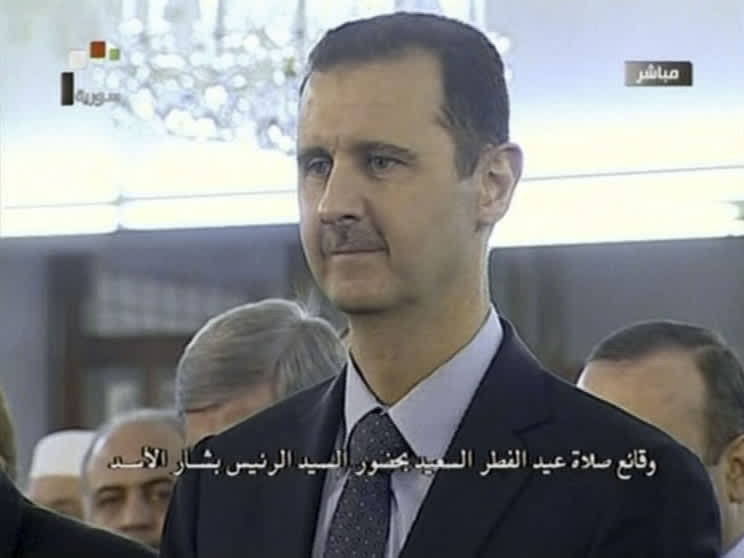Bashar al-Assad tv-kuvassa.