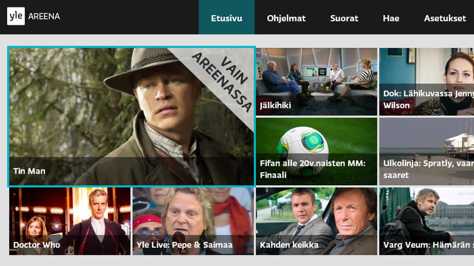 Kuvakaappaus Yle Areenan äly-tv-sovelluksesta.