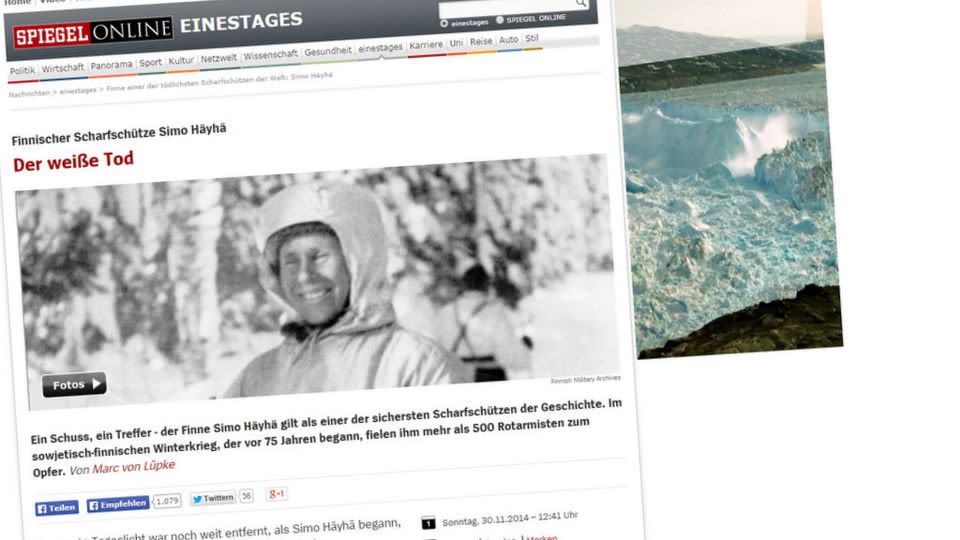 Saksalaislehti Der Spiegel esitteli lukijoilleen talvisodan kuuluisimman tarkka-ampujan vaatimattomana miehenä.