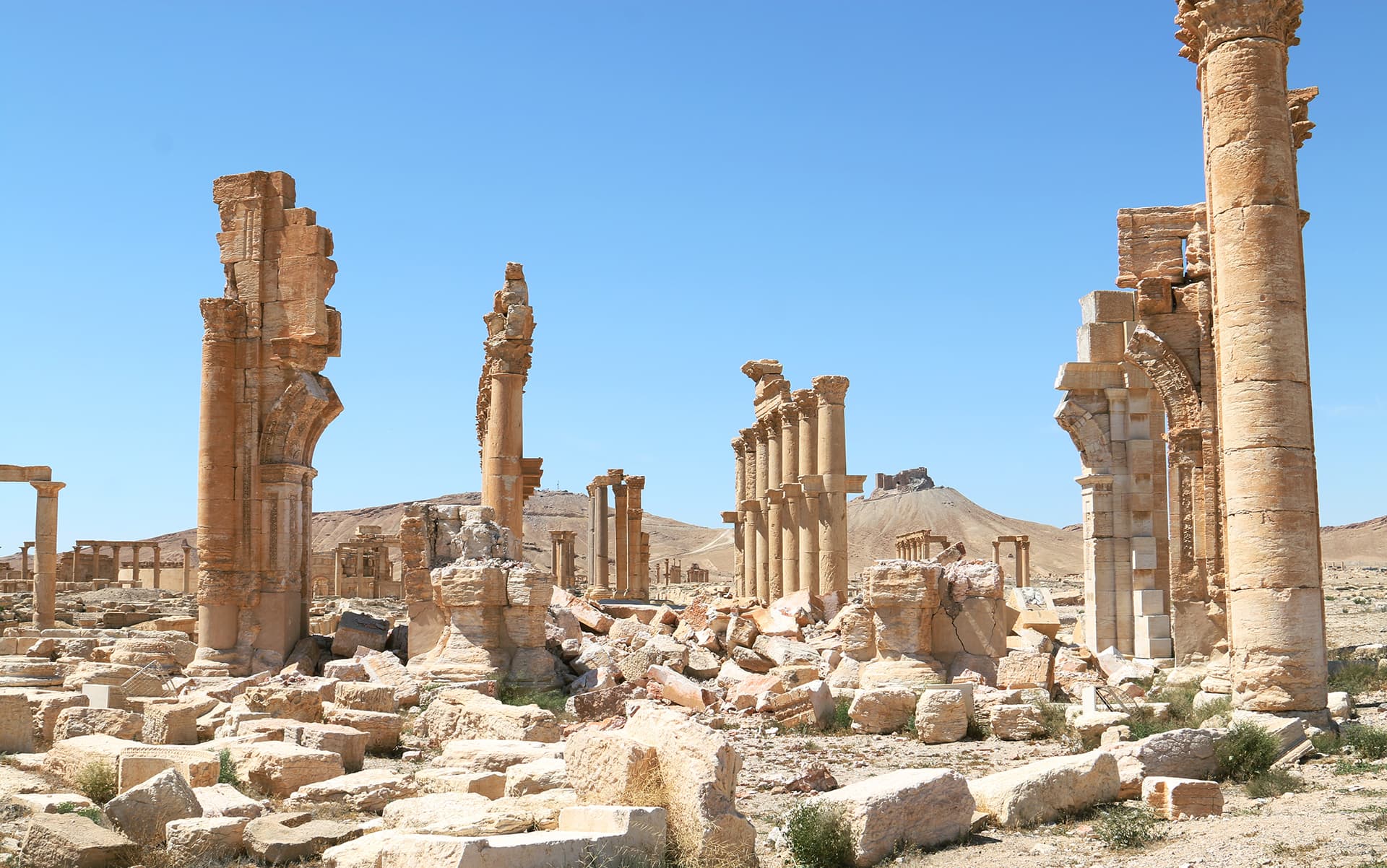Tuhottua Palmyran argeologista aluetta 2016