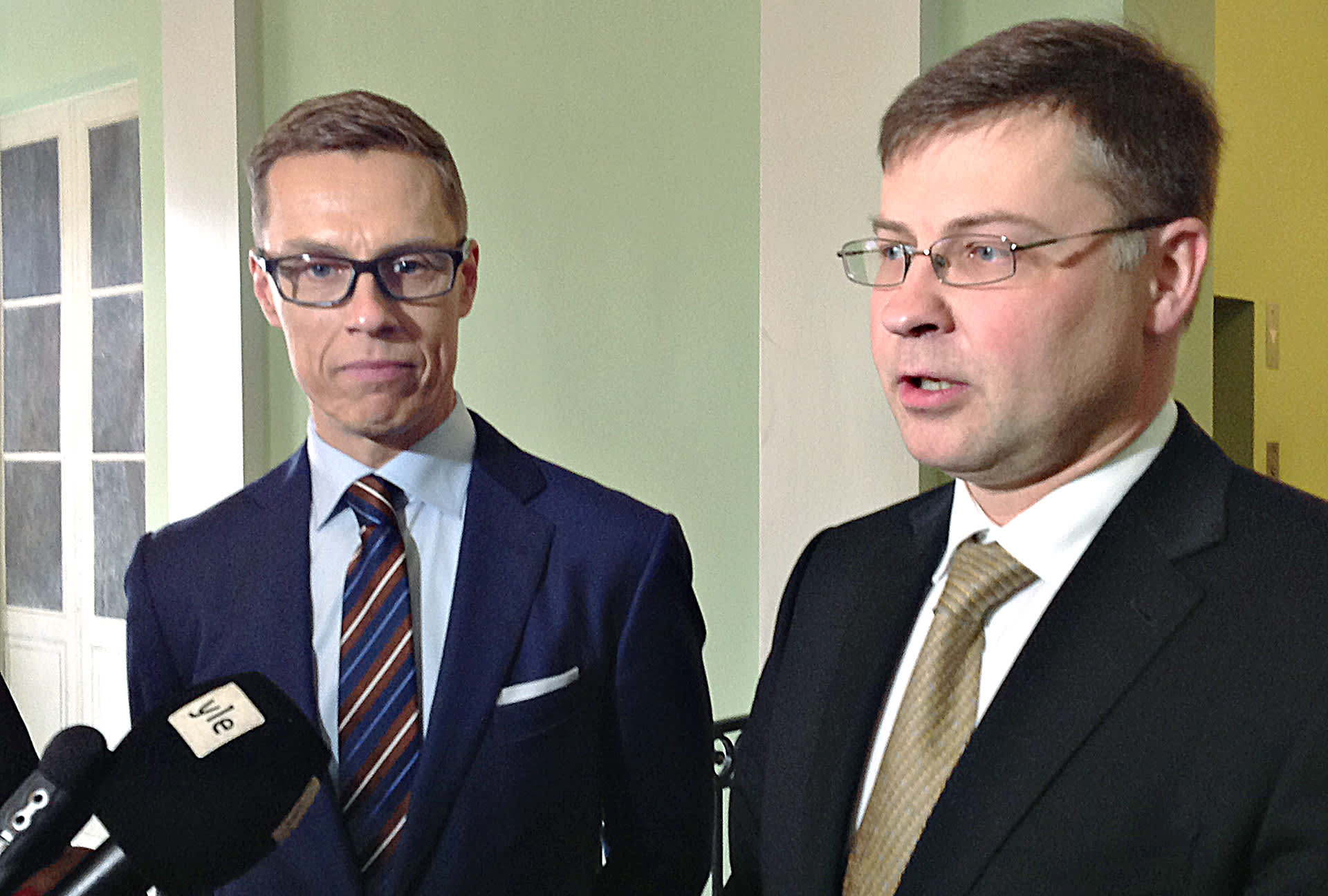 Alexander Stubb ja Valdis Dombrovskis.