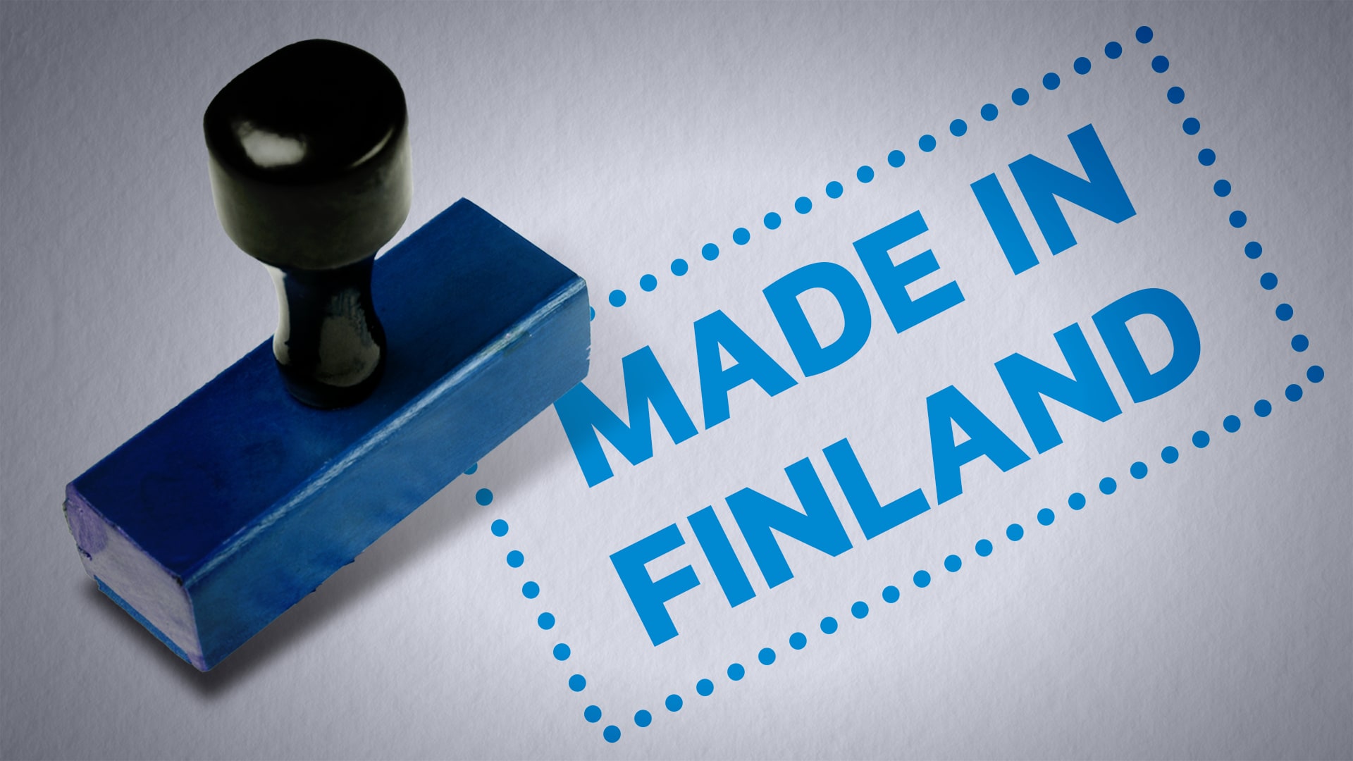 Leimasin ja teksti "Made in Finland".
