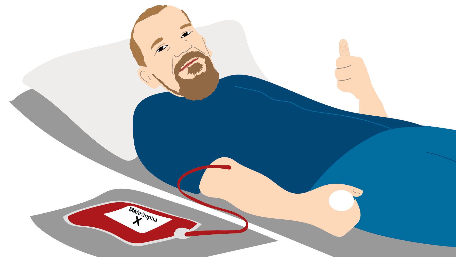 Sauli luovuttamassa verta.