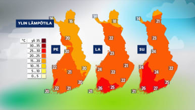 Viikonloppu on poutainen ja lämmin.
