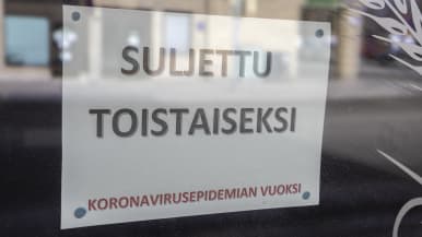 suljettu toistaiseksi koronavirusepidemian vuoksi