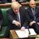 Britannian pääministeri Boris Johnson kuvattuna Brexit-istunnossa Lontoon parlamenttitalossa 19. lokakuuta.