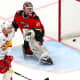 Jokerit Helsinki's Ahti Oksanen (L) scores past HC Avangard Omsk's goalie Igor Bobkov in their 2019/20 Kontinental Hockey League (KHL) Regular Season ice hockey match at Yuri Lyapkin Balashikha Arena.
