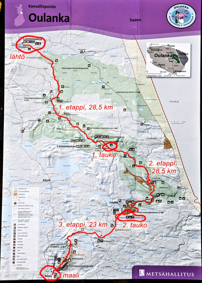 karhunkierros kartta Näkökulma: 80 km 24 tunnissa – ensimmäinen kolmannes 