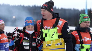 Matti Haavisto tillsammans med Krista Pärmäkoski. Krista Pärmäkoski och Matti Haavisto.