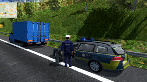 Bärta vägrar stiga ur polisbilen. Någon borde ge Bärta sparken. Autobahn Police Simulator