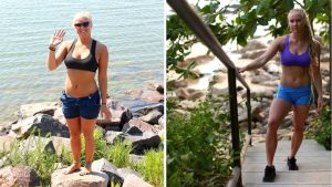 Stefanie Hagelstam innan hon började träna, och efter att ha tränat i ett drygt år. Stefanie Hagelstam innan hon började träna, och efter att ha tränat i ett drygt år.